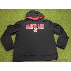 Maryland Terrapins Basketball Hoodie Mens XL Black Fleece Lined